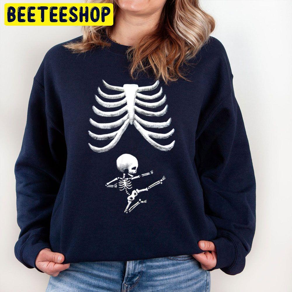 X-Ray Skeleton Pregnant Halloween Mom Trending Unisex Sweatshirt