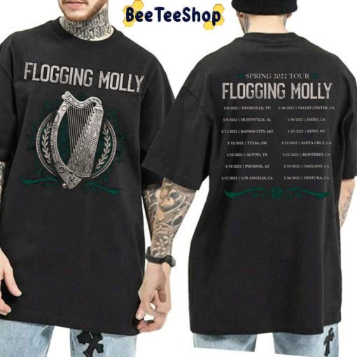 Spring 2022 Tour Flogging Molly Double Side Unisex T-Shirt