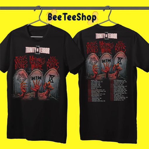 2022 Trinity Of Terror Tour Part I Ice Nine Kills Black Veil Brides Motionless In White Double Side Unisex T-Shirt.jpg