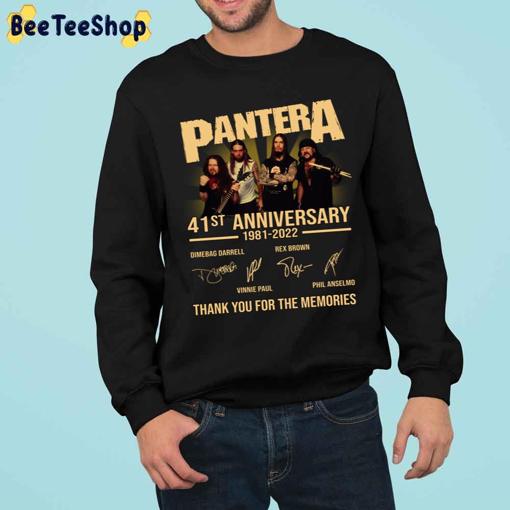 41st Anniversary 1981-2022 Pantera Thank You For Memories Signatures Trending Unisex Sweatshirt