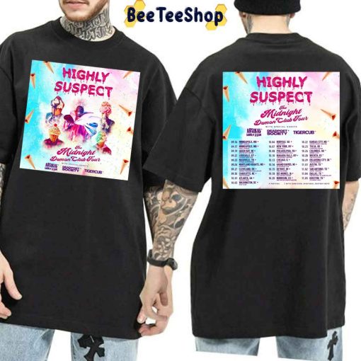 Highly Suspect The Midnight Demon Club Tour 2022 With Date Double Side Unisex T-Shirt