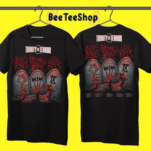 Trinity Of Terror Tour Part I Ice Nine Kills Black Veil Brides Motionless In White 2022 Double Side Unisex T-Shirt