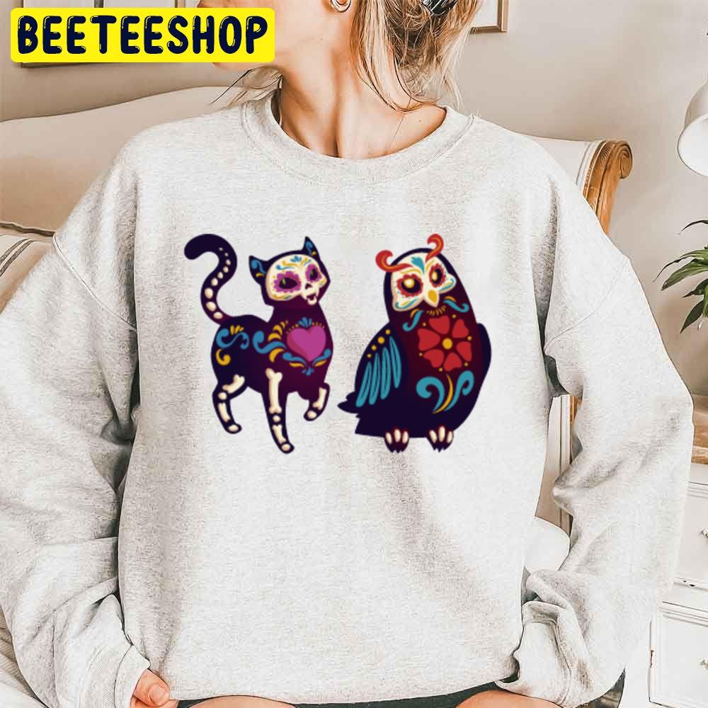 A Cat And An Owl Mexico Art Trending Unisex Sweatshirt