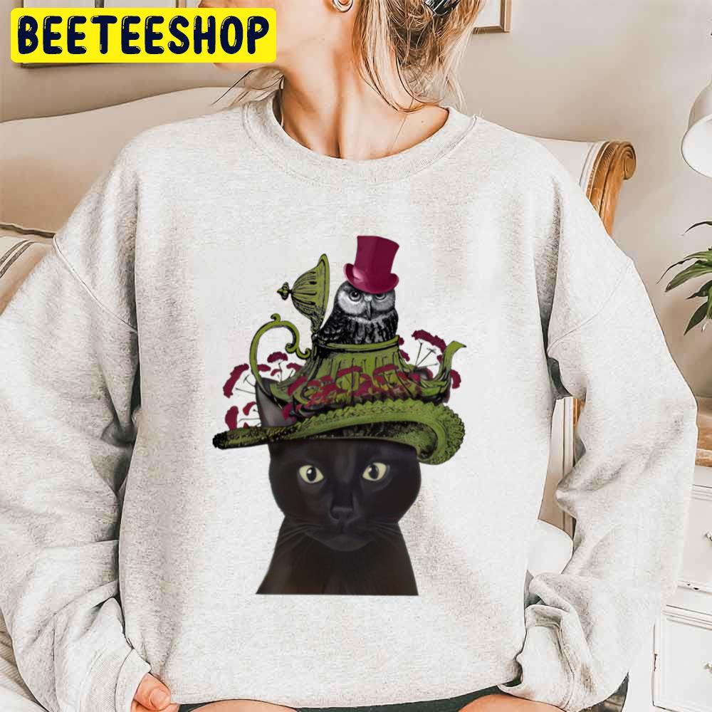 A Cat And An Owl Trending Unisex Sweatshirt