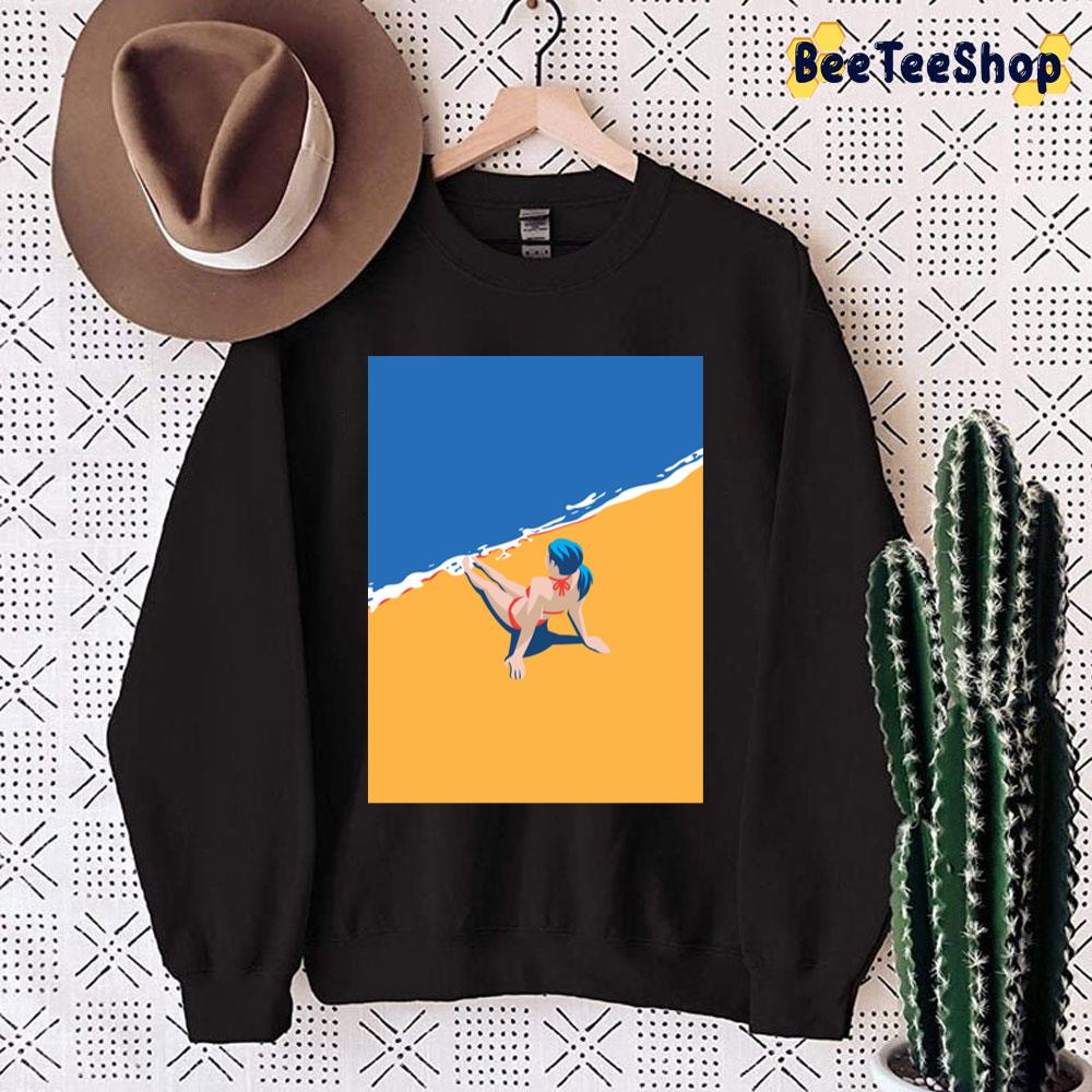 A Sleeper Rock Band`s Dream Summer Lady On Beach Art Deco Retro Trending Unisex Sweatshirt