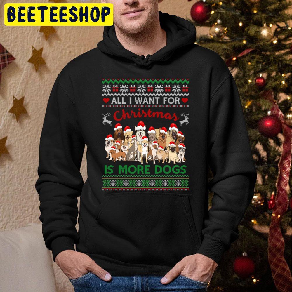 All I Want For Christmas Is More Dogs Knit Santa Hat Trending Unisex Hoodie