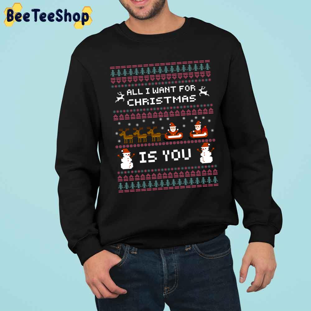 All I Want For Christmas Is You Knit Pattern Trending Unisex Sweatshirt