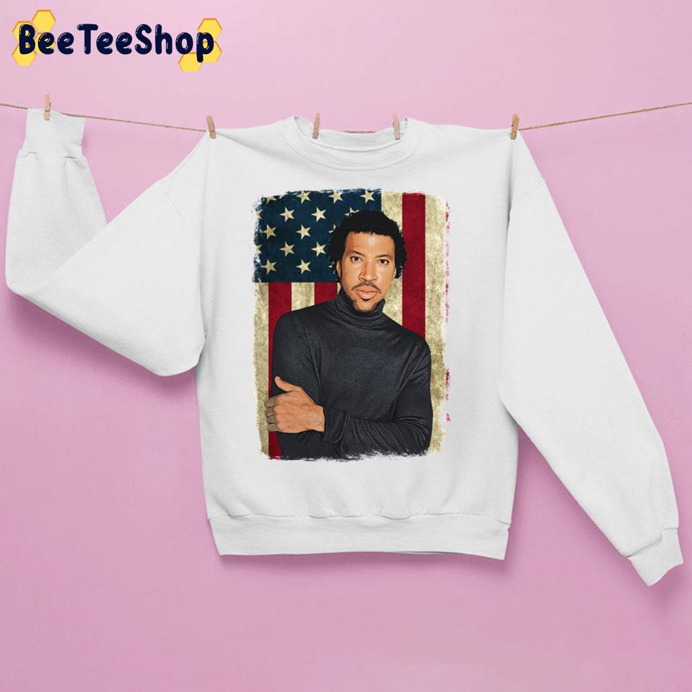 America Flag Background Lionel Richie Trending Unisex Sweatshirt