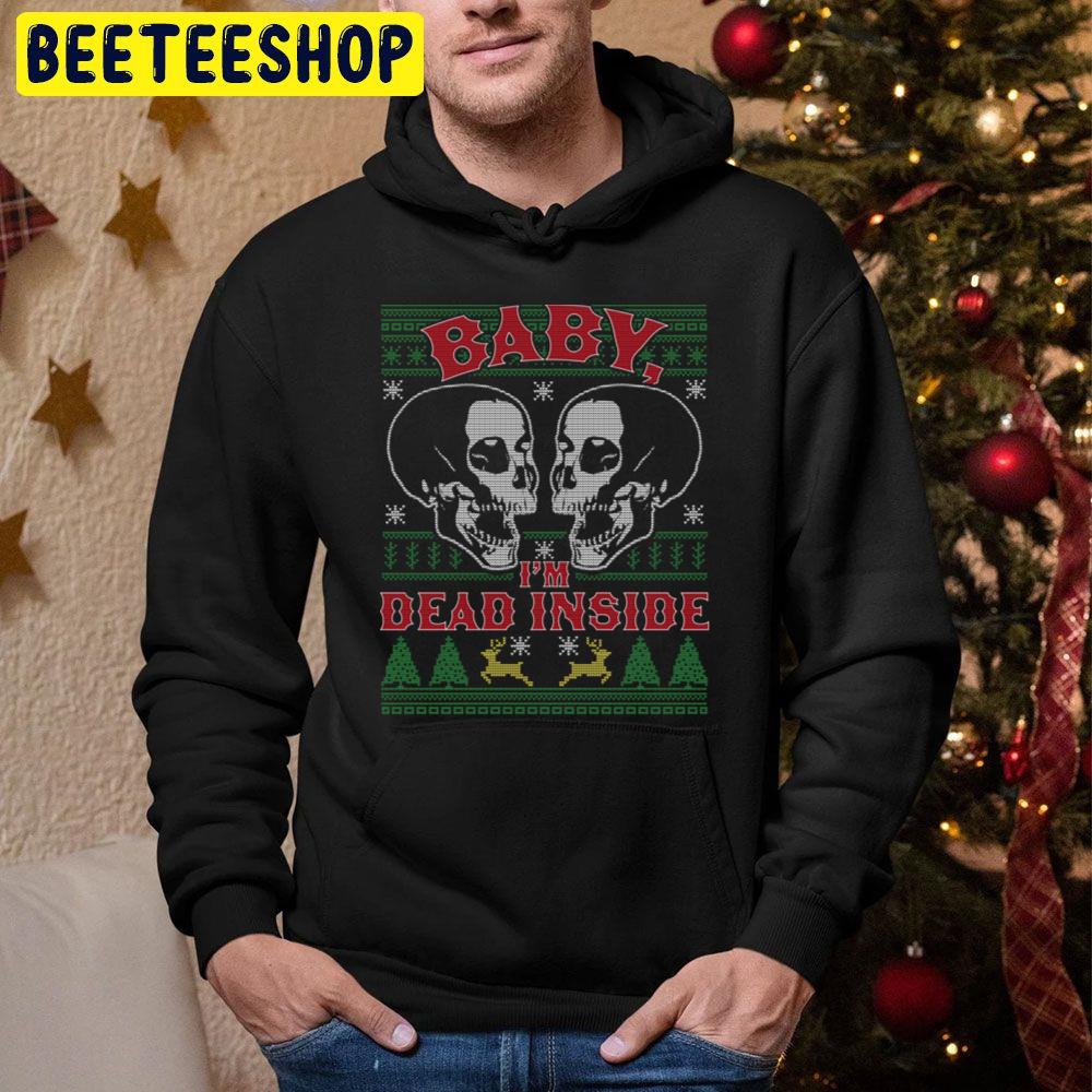 Baby I’m Dead Inside Skull It’s Cold Outside Knit Christmas Trending Unisex Hoodie