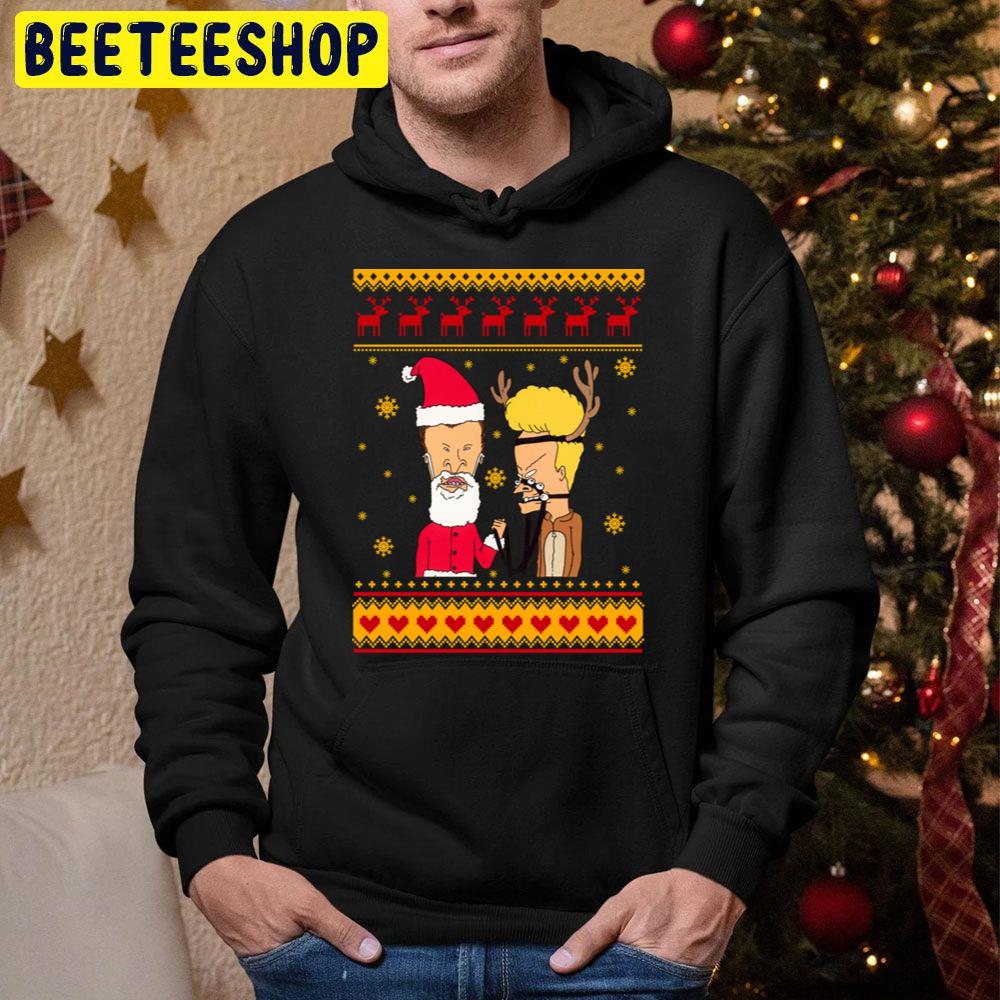 Beavis And Butthead Knit Pattern Christmas Trending Unisex Hoodie