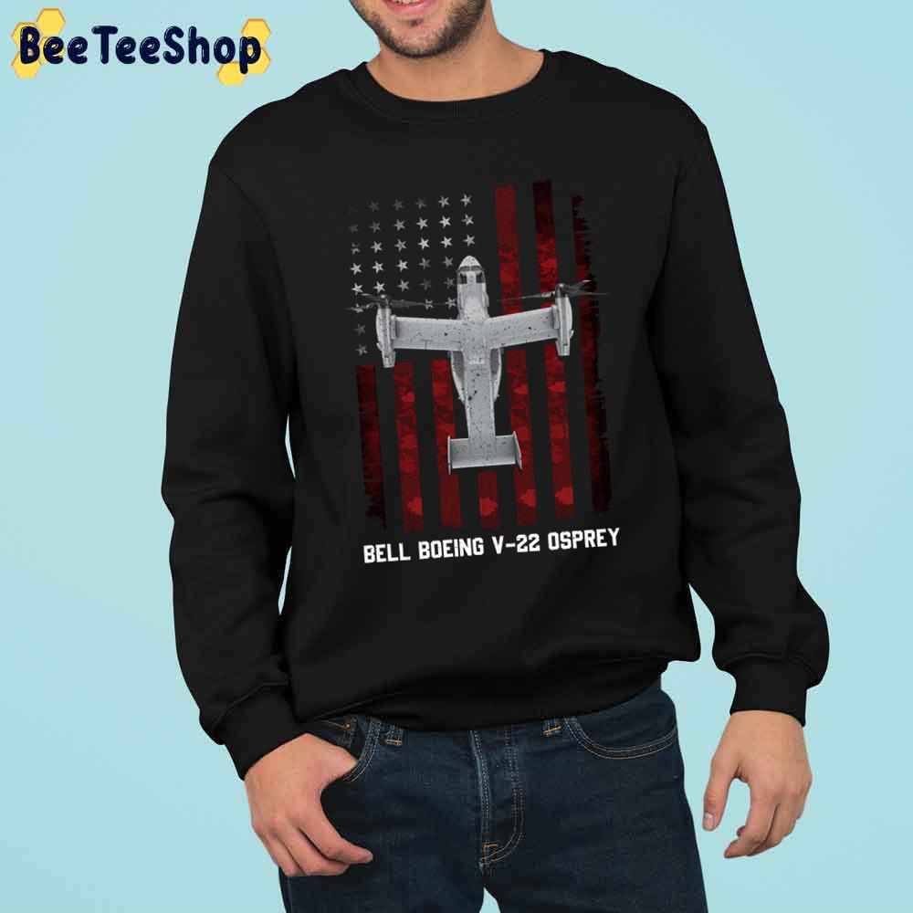 Bell Boeing V-22 Osprey Helicopter Us Flag Trending Unisex Sweatshirt