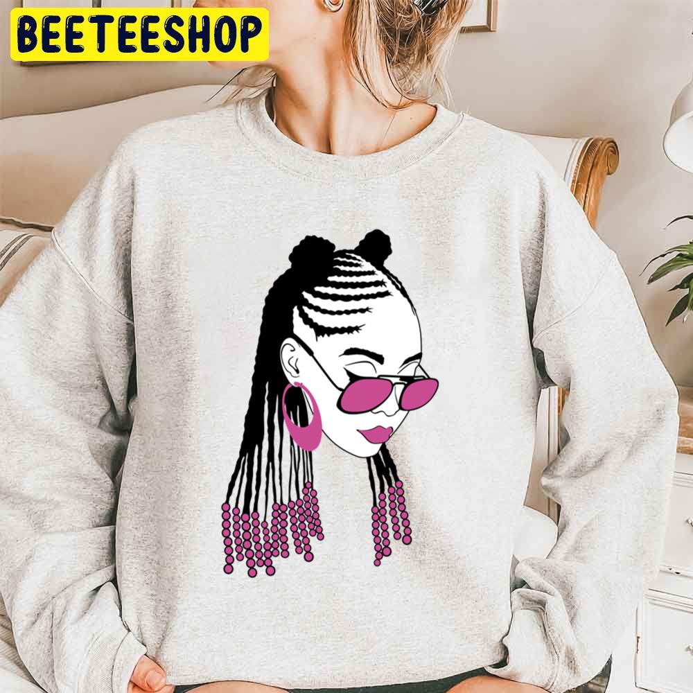 Black Woman With Glasses Natural Trending Unisex Sweatshirt