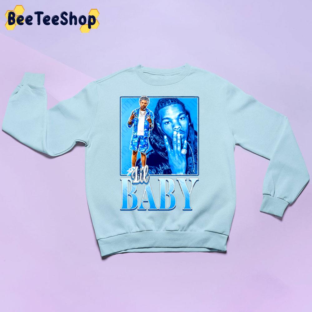 Blue Vintage Lil Baby Rapper Trending Unisex Sweatshirt - Beeteeshop