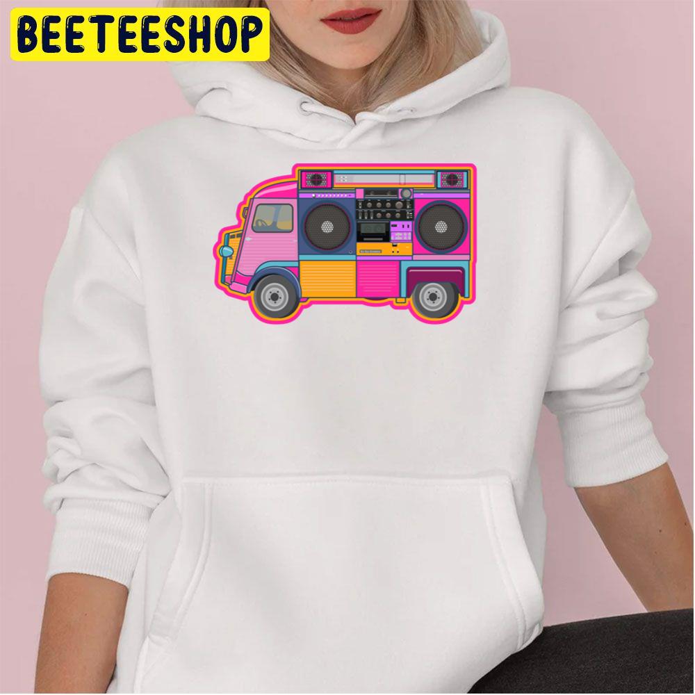 Boom Box Van Boom Box Pop Art Stickers Hip Hop Trending Unisex Hoodie