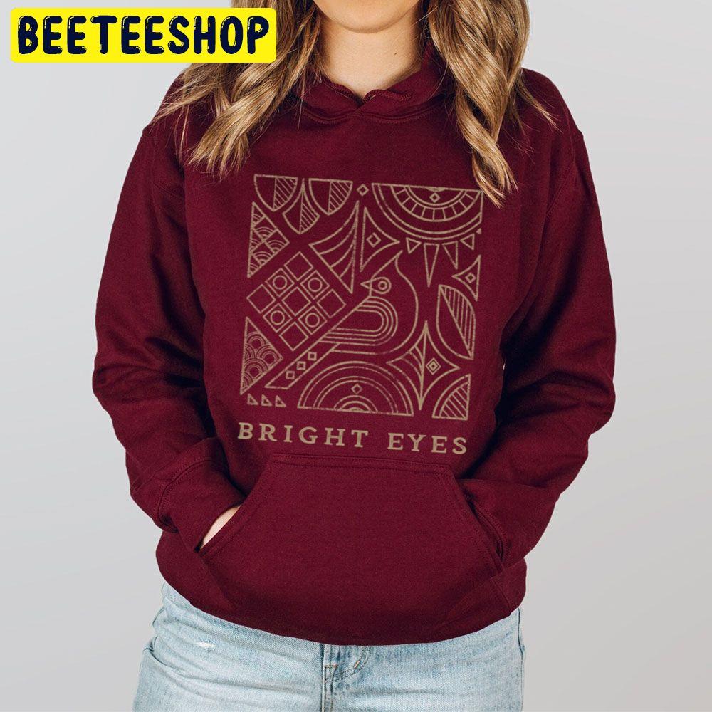 Bright Eyes Amazing Indie Rock Band Original Illustration Vintage Styled Bird Graphic Trending Unisex Hoodie