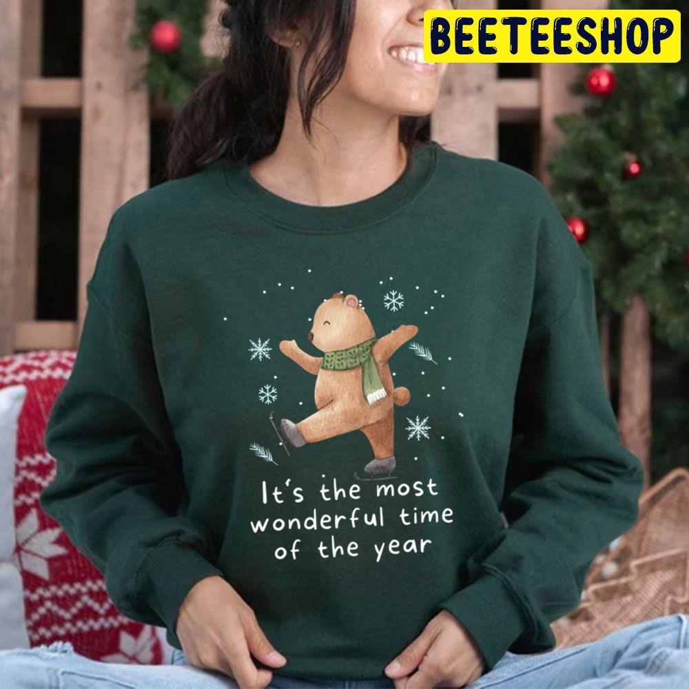 Brown Bear It’s The Most Wonderful Time Of The Year Christmas Trending Unisex Hoodie