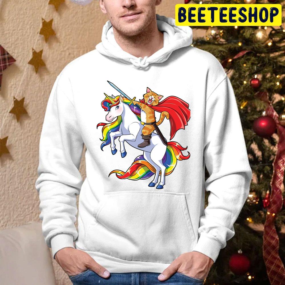 Cat Riding Unicorn Funny Trending Unisex Hoodie