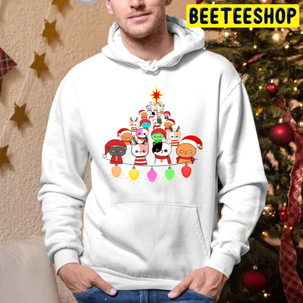 Cats Christmas Tree Trending Unisex Hoodie