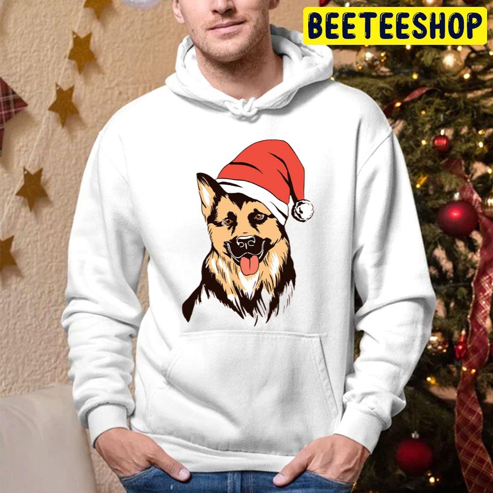 Christmas Dog Lover Santa Hat Trending Unisex Hoodie