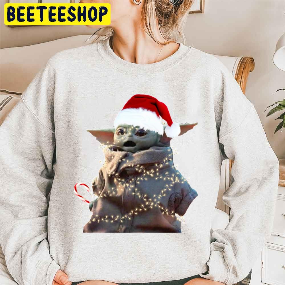 Christmas Light Around Yoda Merry Christmas Trending Unisex Sweatshirt