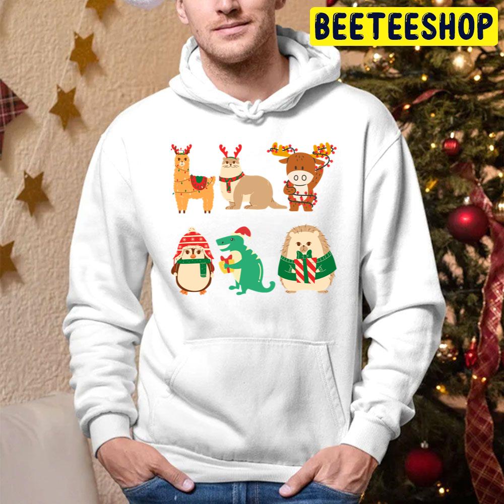 Christmas Party Of Animals Trending Unisex Hoodie