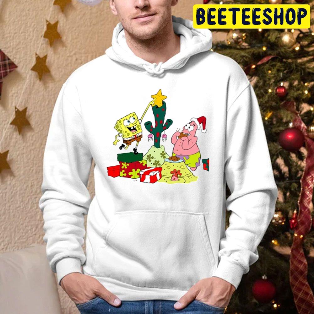 Christmas With Spongebob And Patrick Star Trending Unisex Hoodie