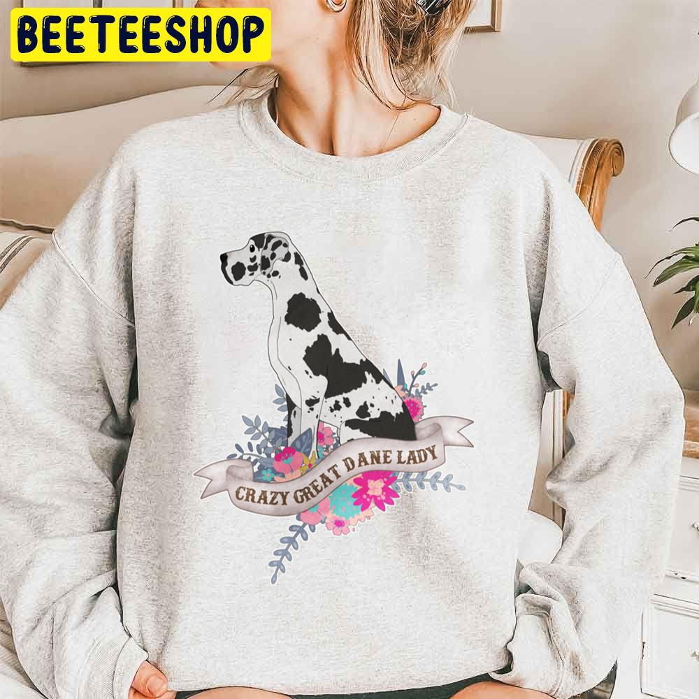 Crazy Great Dane Lady Dog Lover Trending Unisex Sweatshirt