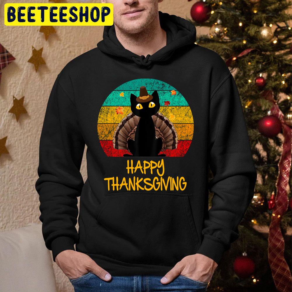 Cute Black Cat Cosplay Turley Happy Thanksgiving Trending Unisex Hoodie