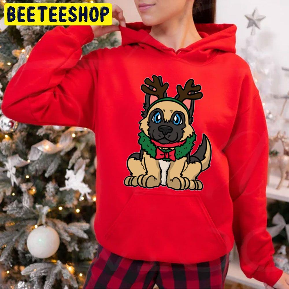 Cute Black German Shepherd Puppie Christmas Xmas Trending Unisex Hoodie