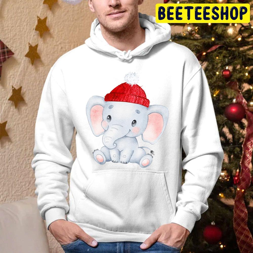 Cute Elephant In Winter Hat Trending Unisex Hoodie