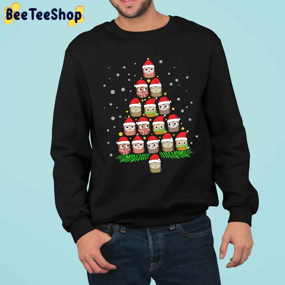 Cute Owls Christmas Tree Trending Unisex Sweatshirt