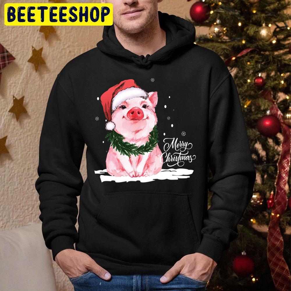 Cute Pig Merry Christmas Trending Unisex Hoodie