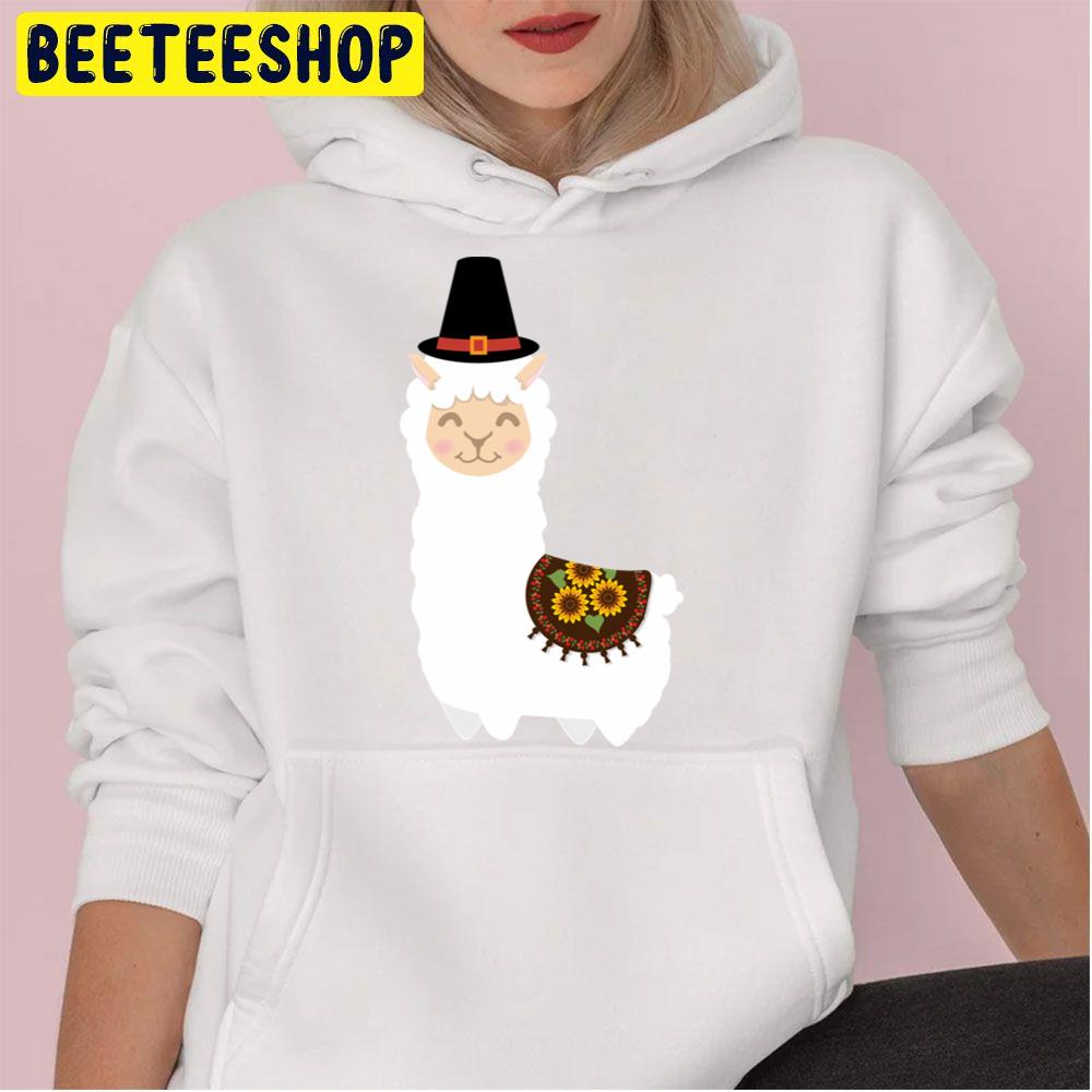 Cute Thanksgiving Llama Trending Unisex Hoodie