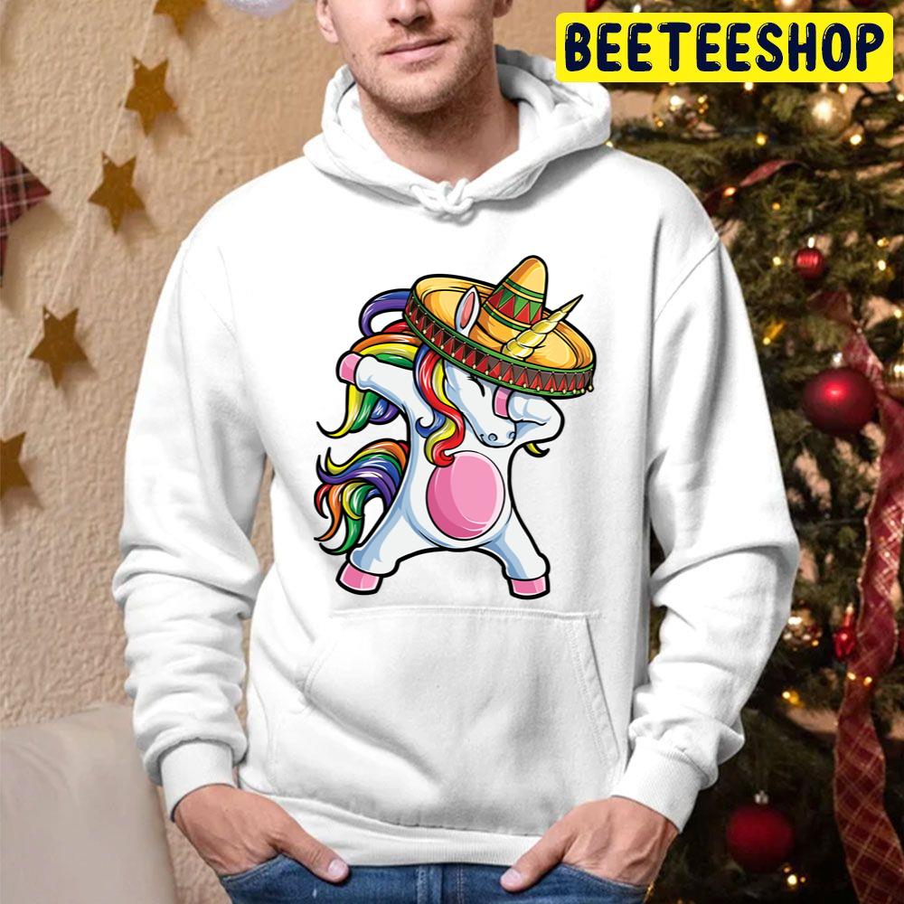 Dabbing Unicorn Cinco De Mayo Rainbow Trending Unisex Hoodie