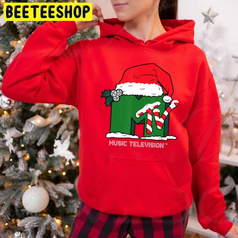 Dear Santa, I Want My Mtv With Santa Hat Christmas Trending Unisex Hoodie