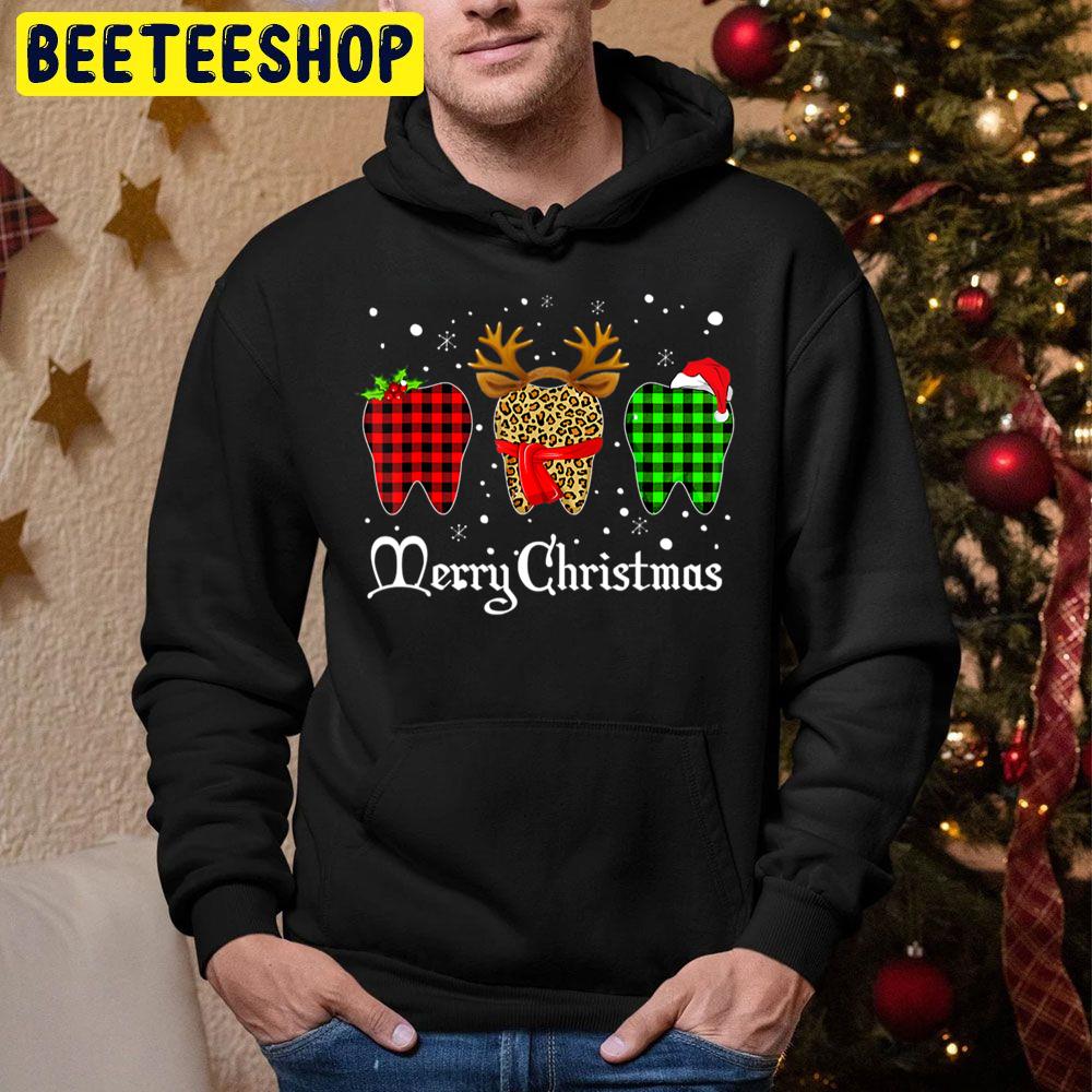 Dentist Th Santa Hat Xmas Leopard Merry Christmas Trending Unisex Hoodie