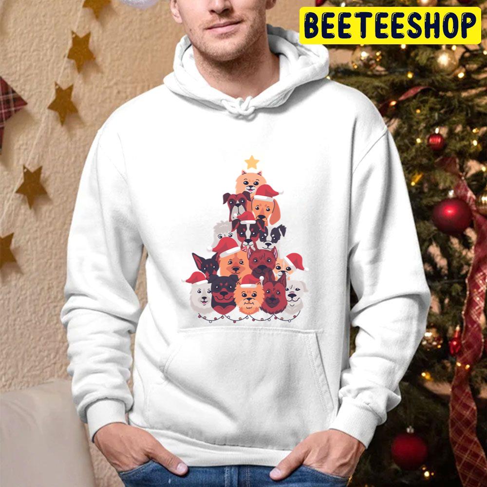 Dogs Christmas Tree Trending Unisex Hoodie