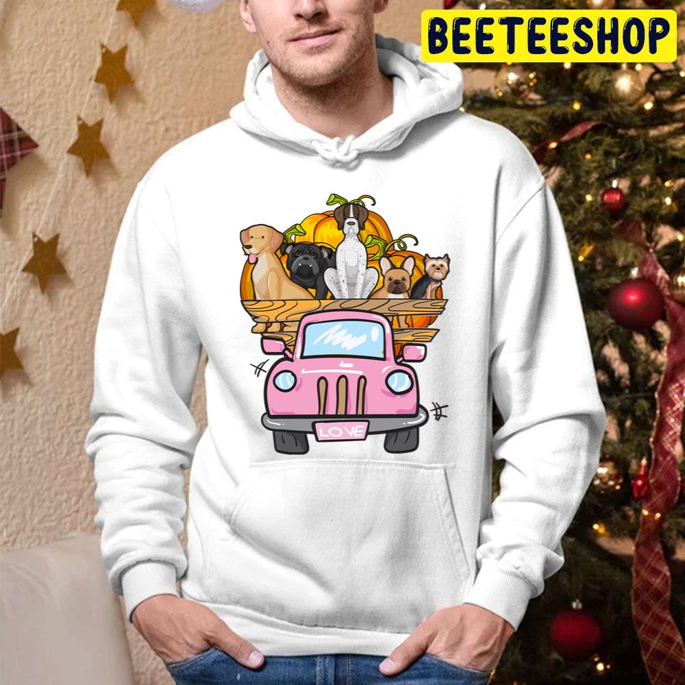 Dogs On The Pink Car Trending Unisex Hoodie