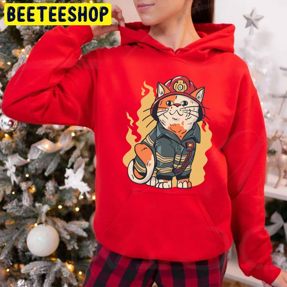 Firefighter Cat Trending Unisex Hoodie