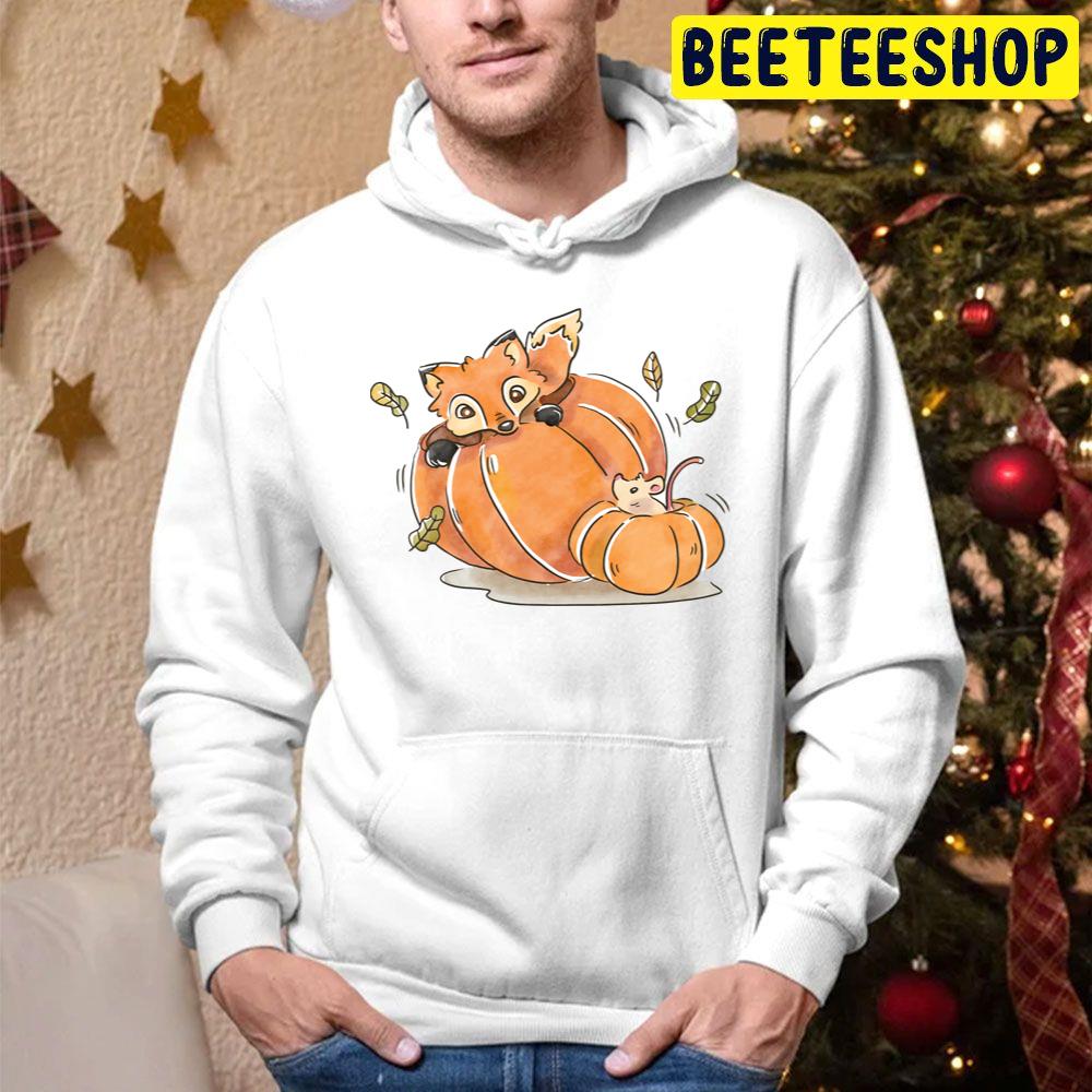 Fox And Mouse Peace Love Pumpkin Trending Unisex Hoodie