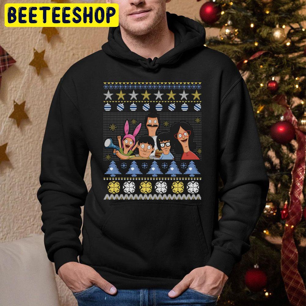 Funny Bob’s Burger Knit Patternchristmas Trending Unisex Hoodie