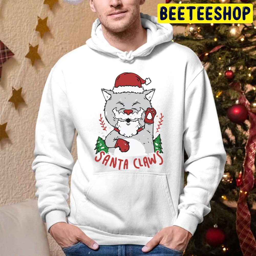 Funny Cat Santa Claws Christmas Trending Unisex Hoodie