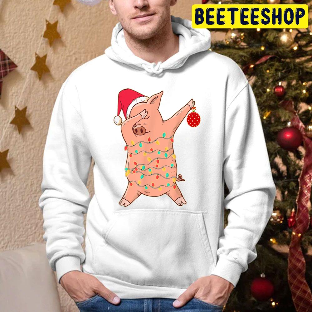 Funny Dabbing Santa Pig Christmas Trending Unisex Hoodie