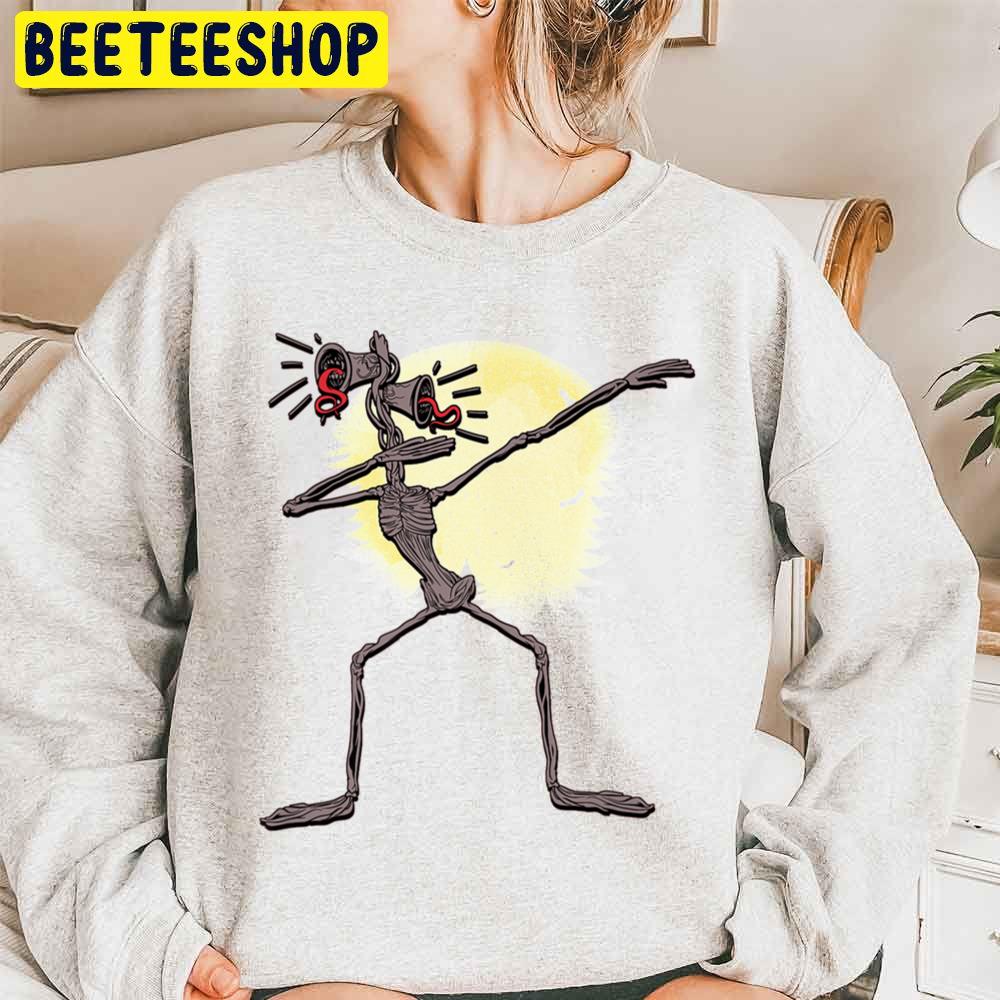 Funny Dabbing Siren Head Halloween Meme Full Moon Trending Unisex Sweatshirt