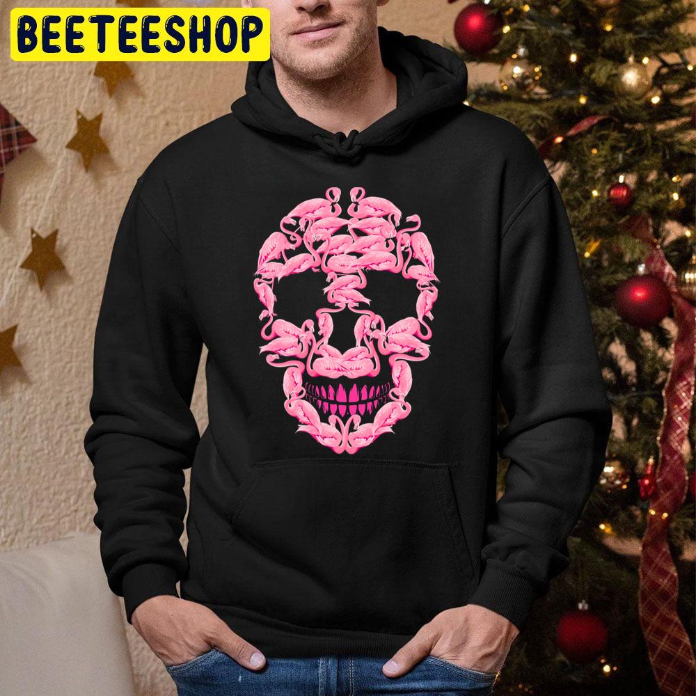 Funny Flamingo Skulls Halloween Trending Unisex Hoodie