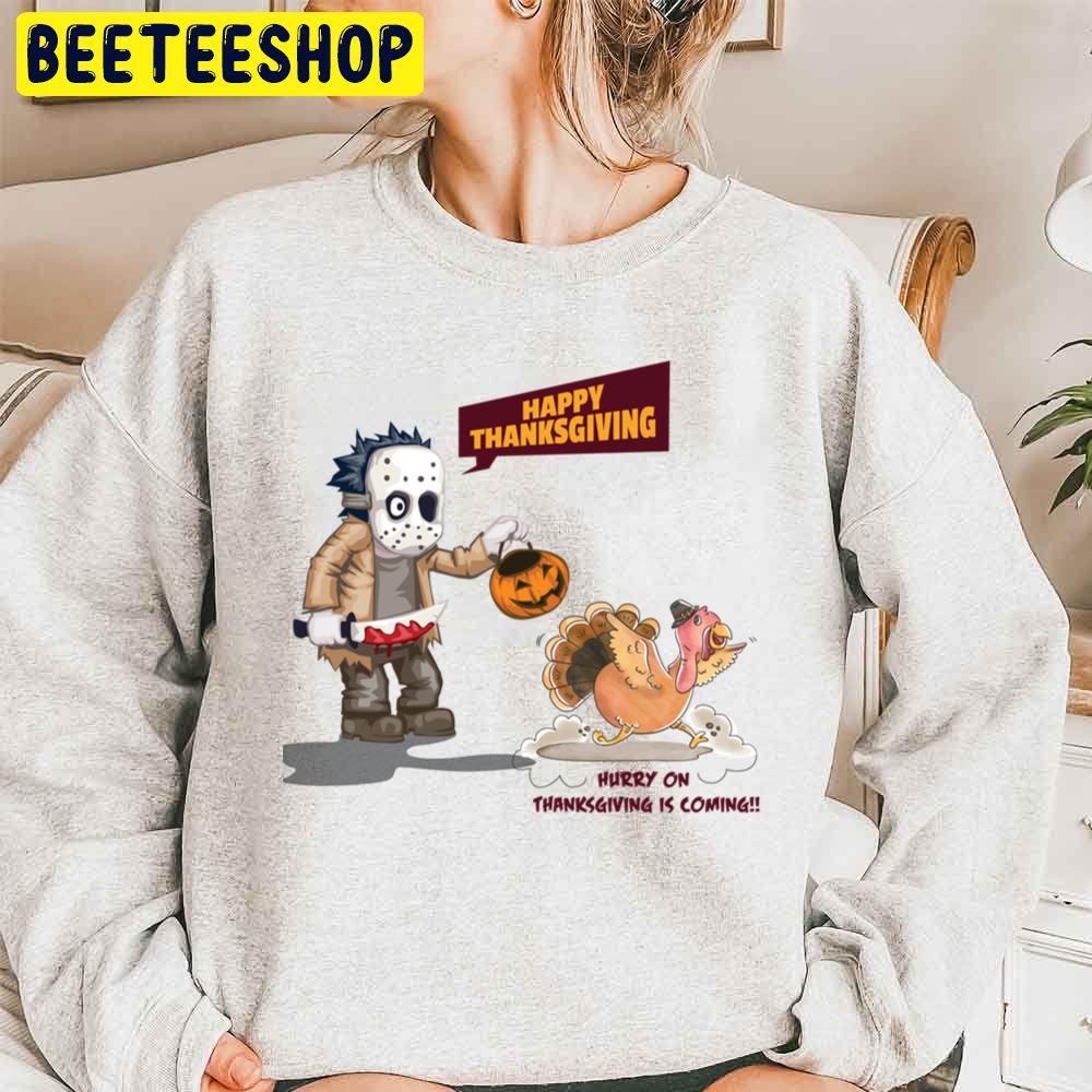 Funny Jason And Turkey Happy Hallowthanksmas Trending Unisex Sweatshirt