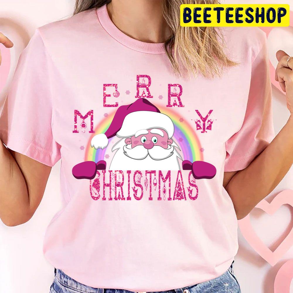 Funny Retro Vintage Pink Santa Claus Christmas Trending Unisex T Shirt