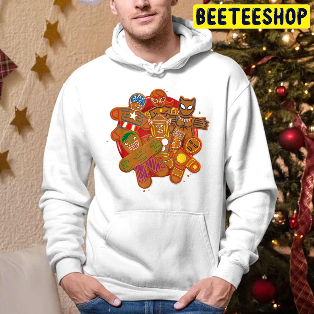 Gingerbread Avenger Cookie Plate Holiday Trending Unisex Hoodie