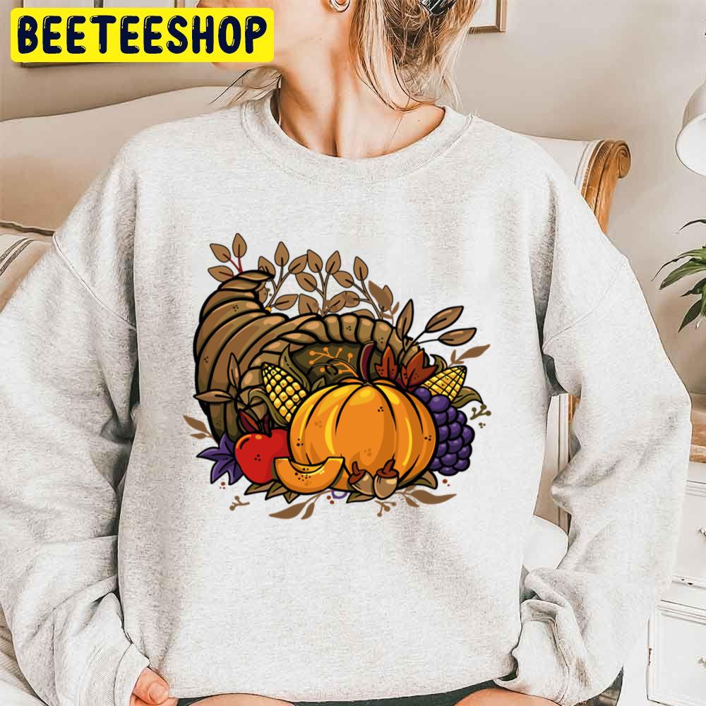 Give Thanks Cornucopia Thanksgiving Dinner Trending Unisex Sweatshirt