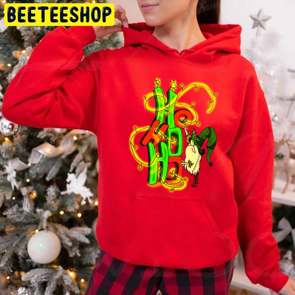 Gnome Ho Ho Ho Christmas Light Trending Unisex Hoodie